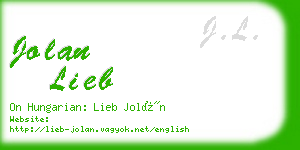 jolan lieb business card